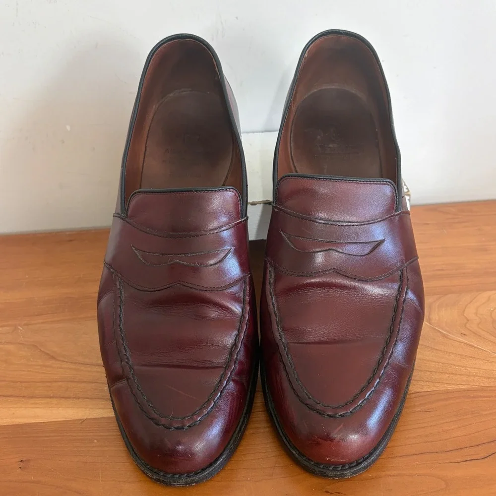 Allen Edmonds Randolph Mens 13 D Burgundy Leather Penny Loafers Dress Shoes 4839